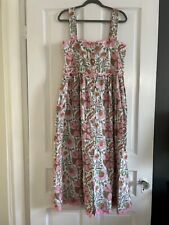 Juliet Dunn floral button up cotton dress Sz 3 for sale  Shipping to South Africa