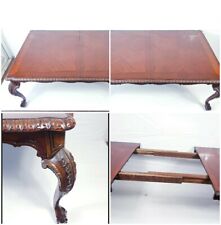 Large Antique Mahogan Corved Claw Feet Extending Dining Table -Seats 6 - 8(RARE) for sale  Shipping to South Africa