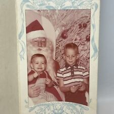 Tarjeta de Navidad con foto de Santa y yo de colección niño pequeño llorando con hermano color segunda mano  Embacar hacia Mexico