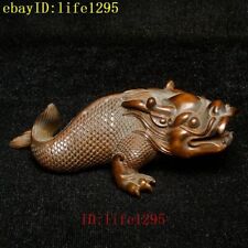 Antigua China Madera Tallada a Mano Dragón Bebé Decoración Colección Regalo Talla 10 CM segunda mano  Embacar hacia Mexico
