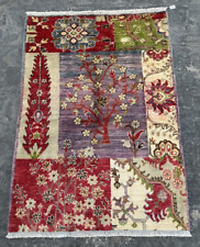 3x4 Ft,  Afghan Chobi Oushak Red Rug, Pictorial Design Rug, Natural Dyed, Srwr50 for sale  Shipping to South Africa