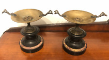 Jules Moigniez Antique Bronze & Marble Tazza Tray 19th Century France - Set of 2 for sale  Shipping to South Africa