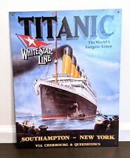 Metal Wall Art Titanic White Star Line Sign 12.5" x 16", Metal Art, Retro Signs for sale  Shipping to South Africa