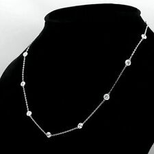 Used, 2.90Ct Round Diamond ByYard Station Womens Necklace 18"Chain 14k White Gold Over for sale  Syosset