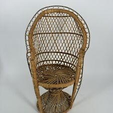 Silla vintage de mimbre ratán barril pavo real soporte para plantas o muñecas  segunda mano  Embacar hacia Argentina