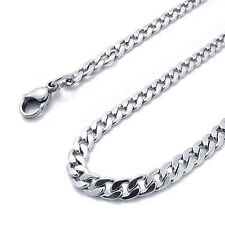 3mm Stainless Steel Curb Chain - 16" to 30" Solid Mens & Womens Silver Necklace for sale  RICHMOND