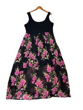 Vestido maxi feminino Torrid estilo regata floral plus size 2 preto rosa forrado de chiffon comprar usado  Enviando para Brazil