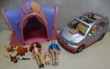 Fisher Price Loving Family Decor: MINIVAN w sound, TENT, people, dogs, fire, used for sale  Shipping to South Africa