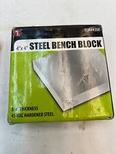 (QTY 1)Steel Bench Block JT34443SB, 4" x4", 3/4" Thickness 45 HRC Jardened Steel for sale  Shipping to South Africa