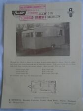 Dovedale 16ft 5 berth Merlin & 12ft Mynx Caravan brochure c1960 for sale  Shipping to Ireland