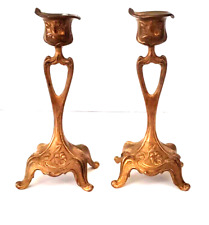 "Hermoso par de candelabros Art Nouveau de bronce vintage de 7,5" segunda mano  Embacar hacia Mexico