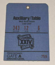 1990 Super Bowl XXIV Working Press mesa passe crachá bilhete esboço Broncos 49ers comprar usado  Enviando para Brazil