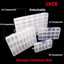Caja de almacenamiento de plástico 10/15/24/36 componente transparente estuche organizador de joyería segunda mano  Embacar hacia Argentina