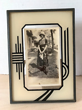 Antique Art Deco Metal Frame Flapper Photo 5" x 7" Vintage Black & White for sale  Shipping to South Africa