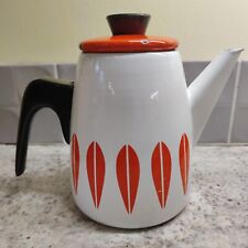 Vintage Catherine Holm Enamel Lotus Orange Coffee Pot Norway Scandanavian Design for sale  Shipping to South Africa