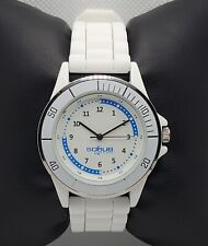 Relógio analógico unissex esfoliante redondo prata tom branco pulseira poli J6, usado comprar usado  Enviando para Brazil