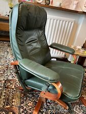 vintage green leather armchair for sale  CREWE