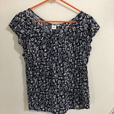 Blusa Gap Feminina Top Tamanho G Floral Paisley Boho Azul Leve, usado comprar usado  Enviando para Brazil