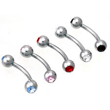 Double Gem Curved Barbell Eyebrow Bar Body Jewellery Lip Tragus, used for sale  Shipping to South Africa