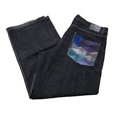 Jeans jeans masculino vintage Mecca 42x32 preto lavagem média perna reta folgada Y2K comprar usado  Enviando para Brazil