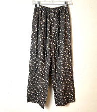 Vintage Blue Pants Lounge Sleepwear Casual Pull On Pattern Floral Black Brown S for sale  Shipping to South Africa