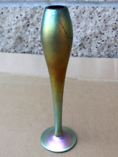 Steven Maslach Iridescent  Gold Art Glass Studio Bud Vase 10.5" Hand Blown for sale  Shipping to South Africa