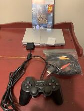 Consola PlayStation 2 PS2 Plateada Delgada SCPH-90001 con Tarjeta de Memoria de Juego en Funcionamiento segunda mano  Embacar hacia Argentina
