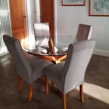 round glass dining table for sale  BANSTEAD