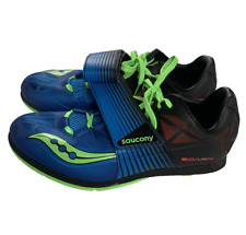 Used, Saucony Soarin Running Cleats Mens 7.5 Track Shoes Black Green for sale  Shipping to South Africa