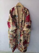 Kimono indiano Kantha feito à mão longo vestido de noite jaqueta de inverno vestido cardigã comprar usado  Enviando para Brazil