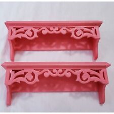 Vintage Wooden Wall Shelves 2 Coral Pink Floral for sale  Shipping to South Africa