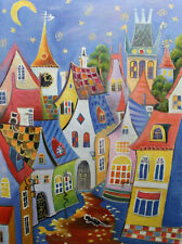 Modern Hand Painted Cityscape Prague Oil painting Wall art Decor On Canvas prg69 for sale  Shipping to Canada