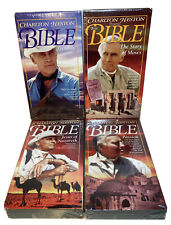 Charlton Heston Presents the Bible Series VHS 1993 2 Four Tape Set NEW Moses, brukt til salgs  Frakt til Norway