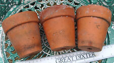 Vintage terracotta clay pots plant flower pots x3 roughly 10 cms tall by 9.5 cms for sale  SUDBURY