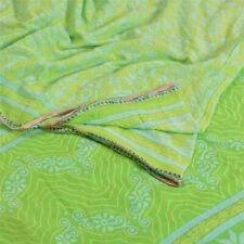 Tecido para artesanato macio Sari estampado verde indiano Sarees vintage sânscrito comprar usado  Enviando para Brazil