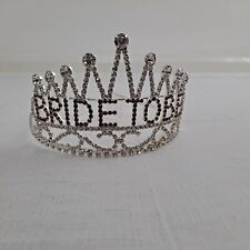 Tiara noiva para ser casamento chuveiro despedida de solteira coroa bling prata rosa comprar usado  Enviando para Brazil