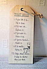 Toilet rules wooden for sale  IPSWICH