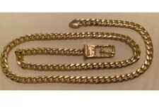 Cinturón de eslabón de cadena unisex Halston diseñador tono dorado con hebilla talla 41"" L y 1/2"" de ancho segunda mano  Embacar hacia Argentina