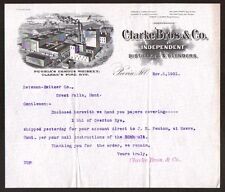 1901 Peoria IL Clarke Bros & Co destiladores y licuadoras billete de whisky segunda mano  Embacar hacia Argentina