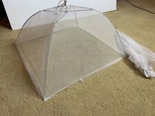 Lot Of 2 Vintage Popup Sheer Mesh Screen Picnic Food Cover Tent Umbrella Netting for sale  Shipping to South Africa