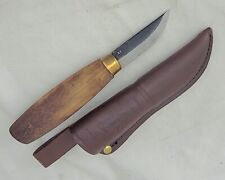 Work Knife Kauhava Puukko Finland w/ Embossed Leather sheath Woodpecker 6 5/8" for sale  Shipping to South Africa