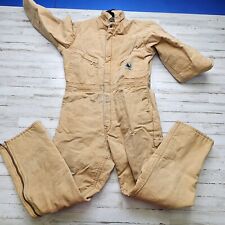 Berco Lined Coveralls Size Medium Reg (40-42) Tan Duck Canvas Made in USA for sale  Shipping to South Africa