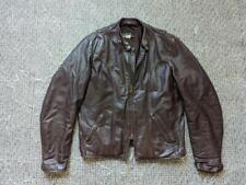 vintage 1970s leather BROOKS motorcycle jacket 44 brown L cafe racer biker for sale  Shipping to South Africa
