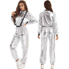 Usado, Fantasia de astronauta feminina prata traje espacial Halloween homem do espaço cosplay vestir comprar usado  Enviando para Brazil
