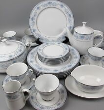 Noritake Dinner Service Set "Blue Hill" 2482. Plates cups teapot etc. Bone china, used for sale  Shipping to South Africa