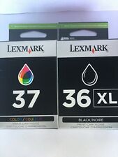 Usado, Novo Genuíno Lexmark 36xl Preto 37 padrão de cor na caixa 2PK Cartuchos De Tinta comprar usado  Enviando para Brazil