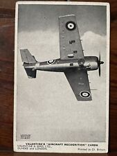 Valentines Aircraft Recognition The Grumman Martlet No 35 Postcard , used for sale  Shipping to South Africa