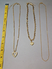 gold plated heart necklace for sale  South Plainfield