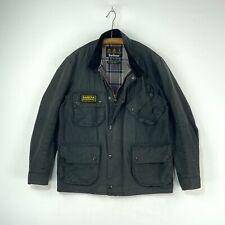 Barbour International Trials Wax Jacket Mens Medium Black Motorcycle Biker Coat, used for sale  Shipping to South Africa