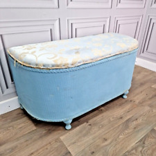 Retro Vintage Floral Lloyd Loom Trunk Linen Storage Blanket Box Chest Ottoman for sale  Shipping to South Africa